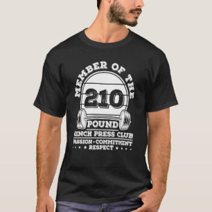 Camiseta Ecrã de treino de peso de 210 libras