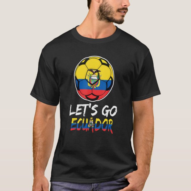 Camiseta Ecuador Flag Team Football Ecuadorian Soccer Ball (Frente)