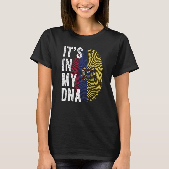 Camiseta Ecuador It's In My DNA Ecuador Fingerprint Ecuador (Frente)