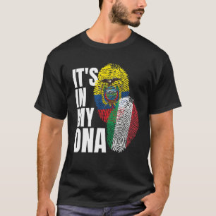 Camiseta Ecuadorian And Italian Mix DNA Flag Heritage