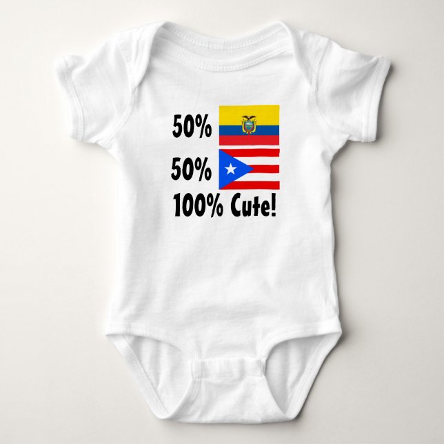 Camiseta Ecuadorian de 50% 50% Puerto Rico 100% bonito (Frente)