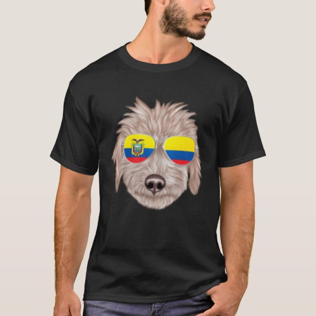 Camiseta Ecuadorian Flag Bedlington Terrier Dog Ecuador Poc (Frente)