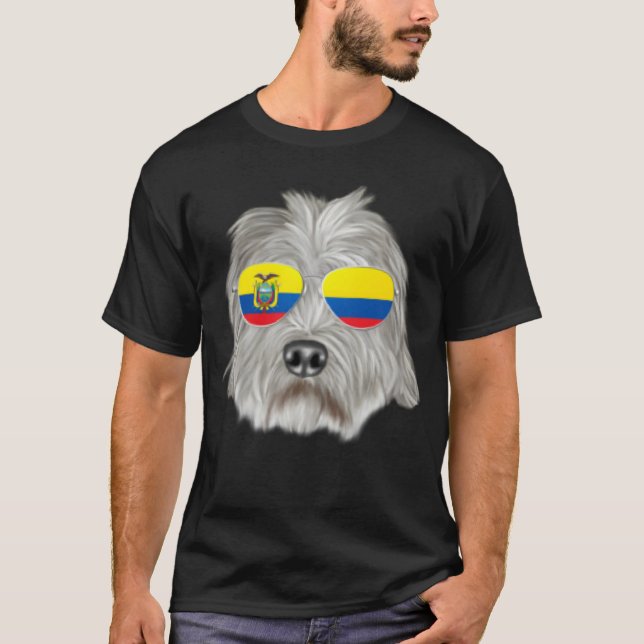 Camiseta Ecuadorian Flag Dandie Dinmont Terrier Dog Ecuador (Frente)