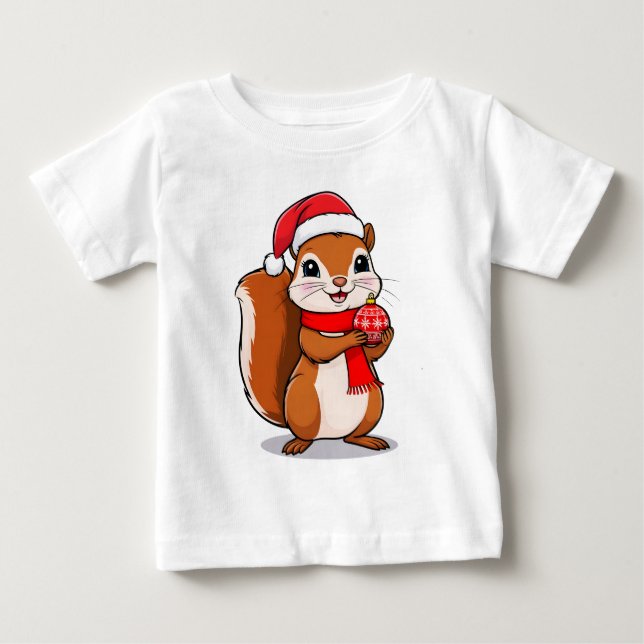 Camiseta Écureuil de Noël Mignon (Frente)