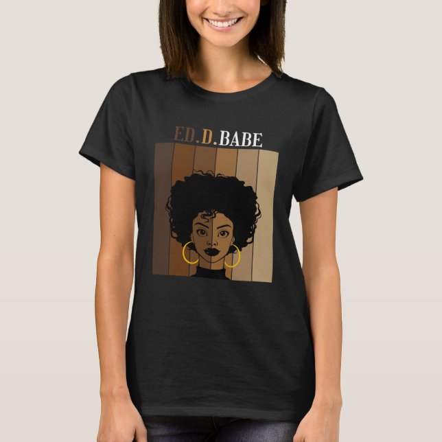Camiseta ED d Babe EdD Doctorate Degree of Education Black  (Frente)