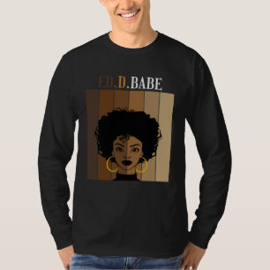 Camiseta ED d Babe EdD Doutorado em Educação Preto 