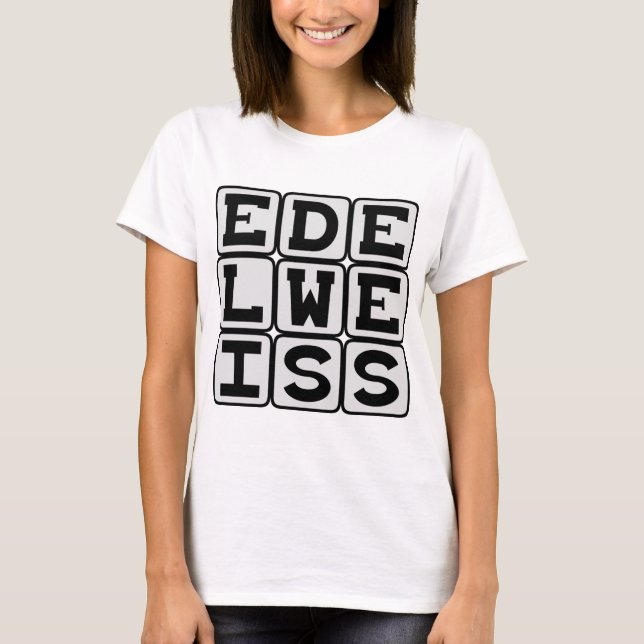 Camiseta Edelweiss, Flor Branca (Frente)