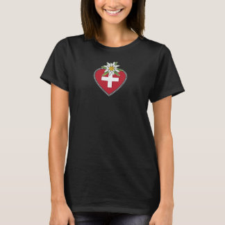 Camiseta Edelweiss Heart Swiss Flag T shirt