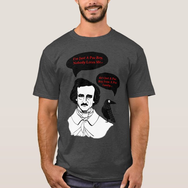 Camiseta Edgar Allan Poe Boy e Raven (Frente)
