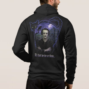 Camiseta Edgar Allan Poe Gothic Hoodie - Raven & Cat