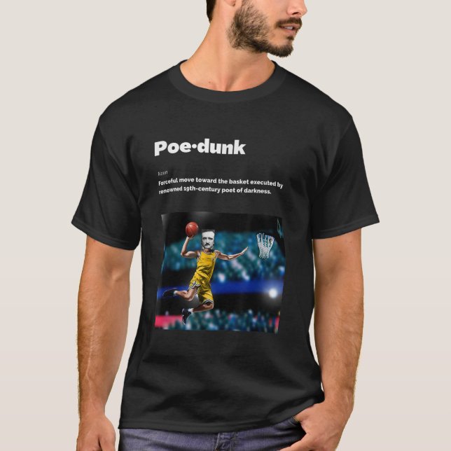 Camiseta Edgar Allen Poe Humor Basball Dunk (Frente)