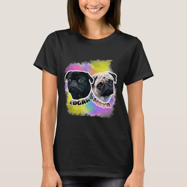 Camiseta Edgar &amp; Maya PewDiePie Pugzinhos 518 (Frente)