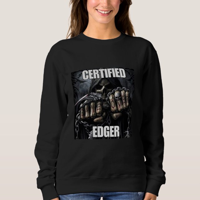 Camiseta Edger Funny Cringe Duro Skeleton Certificado (Frente)