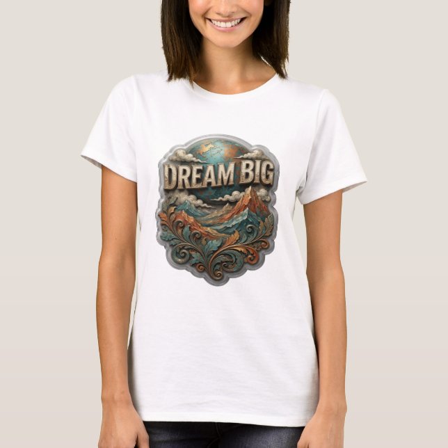 Camiseta Edgy Gold DREAM BIG Statement (Frente)