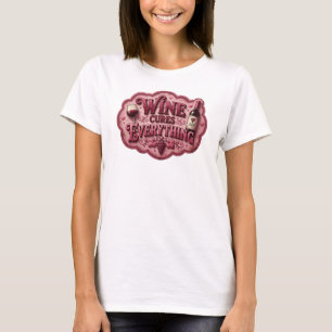 Camiseta Edgy Pink WINE CURES EVERYTHING