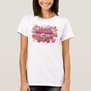 Camiseta Edgy Red HAPPY BIRTHDAY 5TH