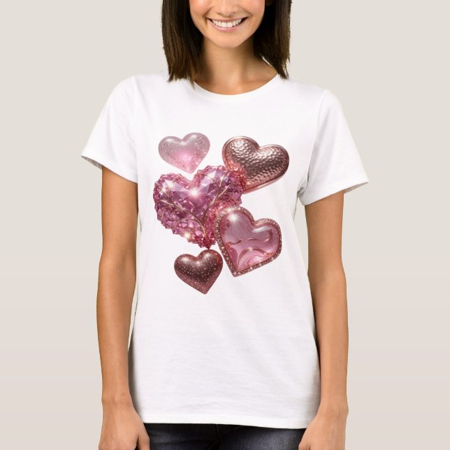 Camiseta Edgy Silver HEARTS OF LOVE Statement (Frente)