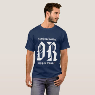 Camiseta Edição azul da oferta e procura (vermelho, branco,