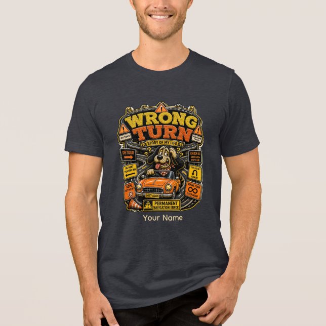 Camiseta Edição de Carreira de Volta Errada Roupa Engraçada (Frente)