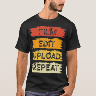 Camiseta Edição de Filme Carregar Repetir Editor de Filmage