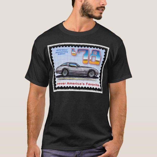 Camiseta Edição de prata Corveta do aniversário 1978 (Frente)