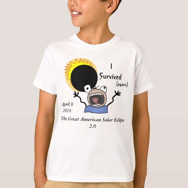Camiseta Edição de Sobrevivência do Eclipse Solar de 2024 (Frente)
