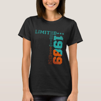 Camiseta Edição Limitada 1989 Nasceu em 1989 Aniversário