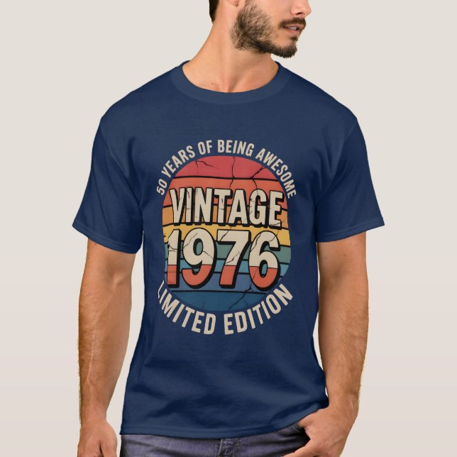 Camiseta Edição Limitada Ano de Nascimento 1976 (Frente)