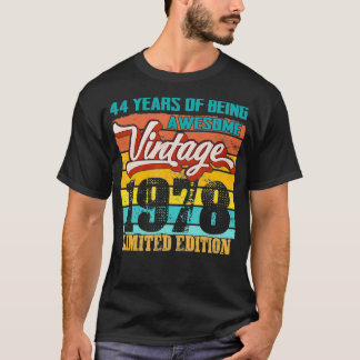 Camiseta Edição limitada de 1978, 44 anos, 44 engraçado 