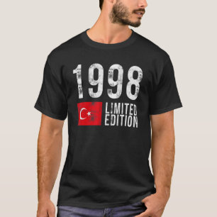 Camiseta Edição limitada de 1998 Turquia com bandeira Anive