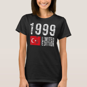 Camiseta Edição limitada de 1999 Turquia com bandeira Anive