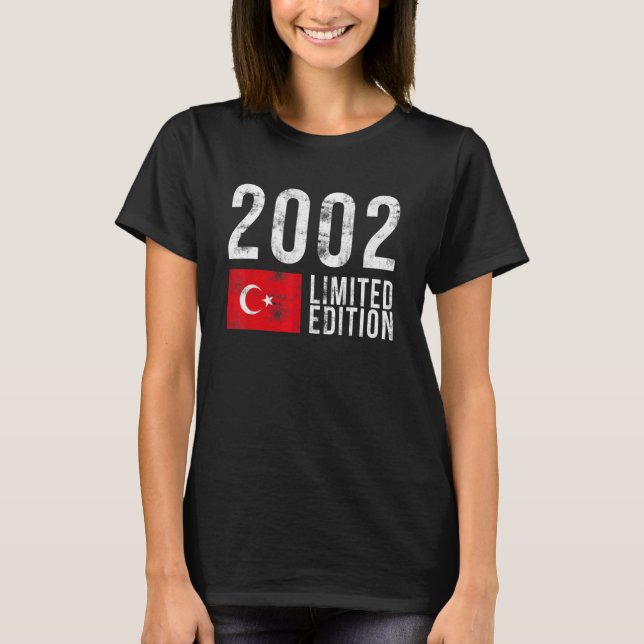Camiseta Edição limitada de 2002 Turquia com bandeira Anive (Frente)