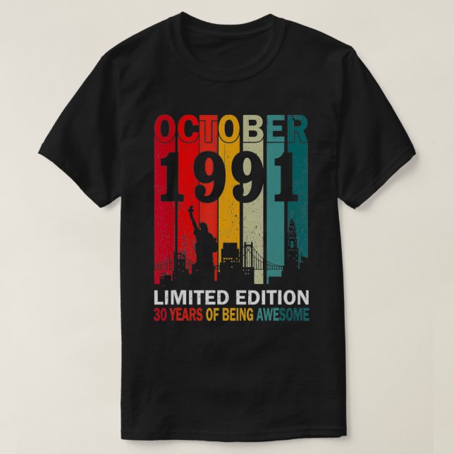 Camiseta Edição limitada de 30 anos de Bei, outubro de 1991 (Frente do Design)