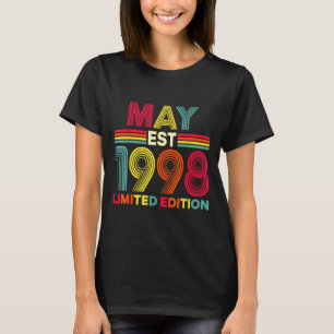 Camiseta edição limitada de aniversário de maio de 1998 com