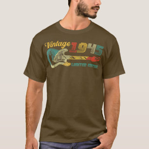 Camiseta Edição Limitada Do Guitar Vintage De 77 Anos, 1945