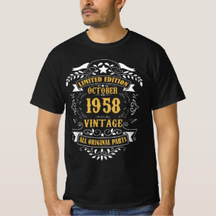 Camiseta Edição limitada outubro de 1958 Vintage All Origin