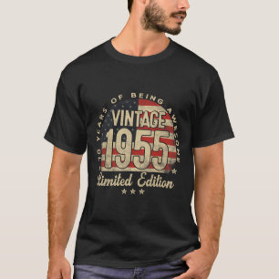 Camiseta Edição Limitada Vintage 1955 Presentes de 70 anos