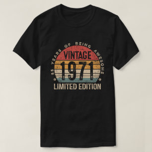 Camiseta Edição Limitada Vintage 1971 55 Anos 55º Aniversár