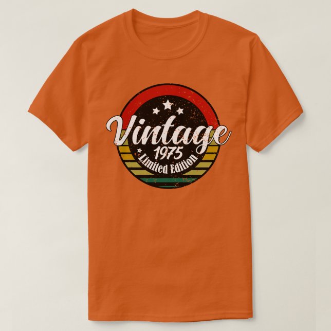 Camiseta Edição limitada Vintage, aniversário de 1975, 48ru (Frente do Design)