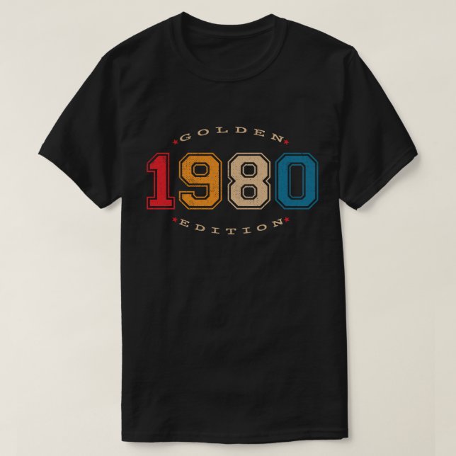 Camiseta Edição Retro Dourada de 1980 (Frente do Design)