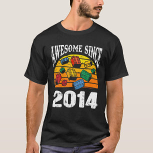 Camiseta Edifício Blocks Incrível Desde 2014 8.º Aniversári