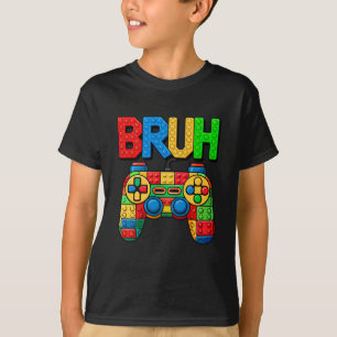 Camiseta Edifício Blocos Bruh Boys Aniversário de criança B