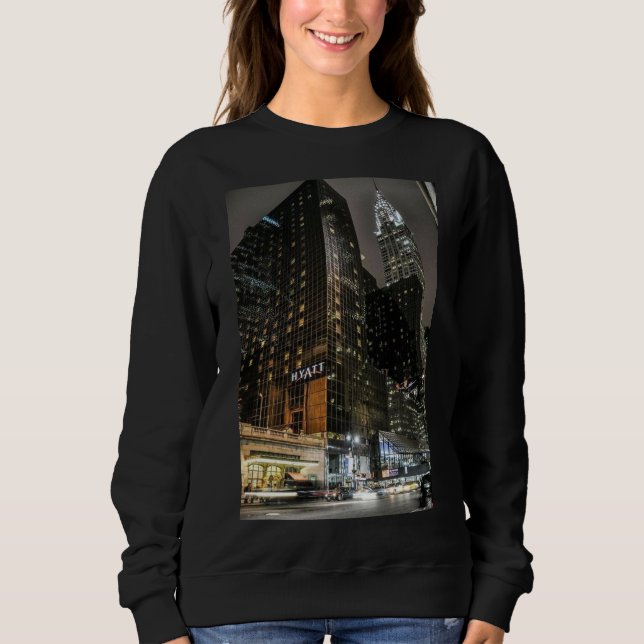Camiseta Edifício Chrysler da Cidade de Nova York Noite Pai (Frente)