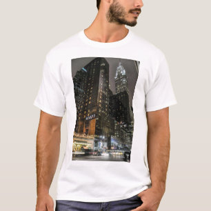 Camiseta Edifício Chrysler da Cidade de Nova York Noite Pai