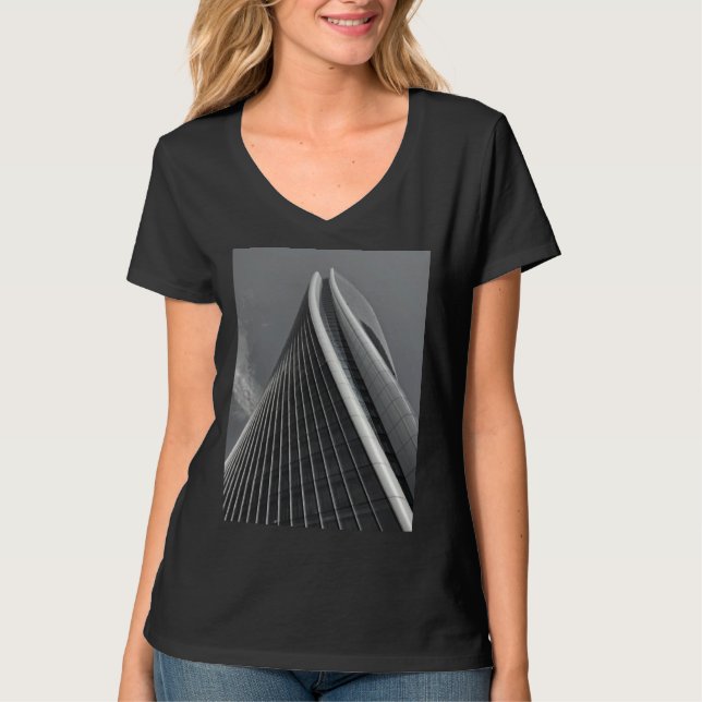 Camiseta Edifício de arranha-céus de arquitetura Zaha urban (Frente)