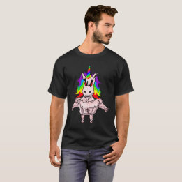 Camiseta Edifício de Corpo Muscular do Cabelo Arco-Íris
