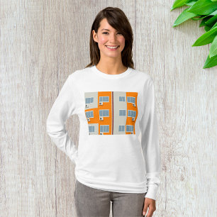 Camiseta Edifício moderno de apartamentos com ar condiciona