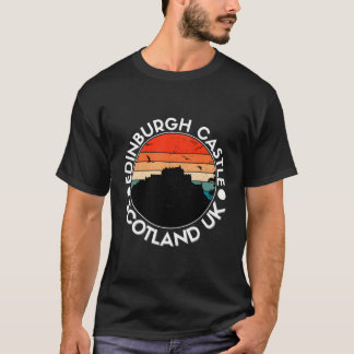 Camiseta Edinburgh Castle Scotland Retro Sunset Souvenir Pu