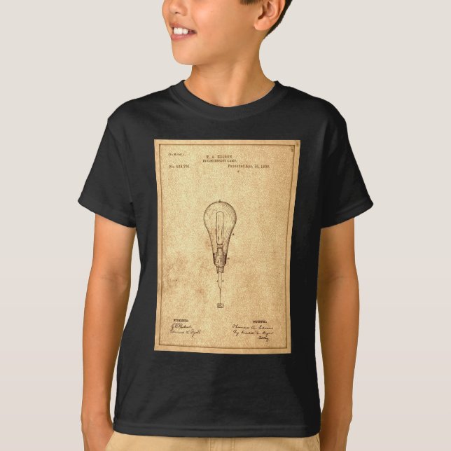 Camiseta Edison Bulb Patent (Frente)