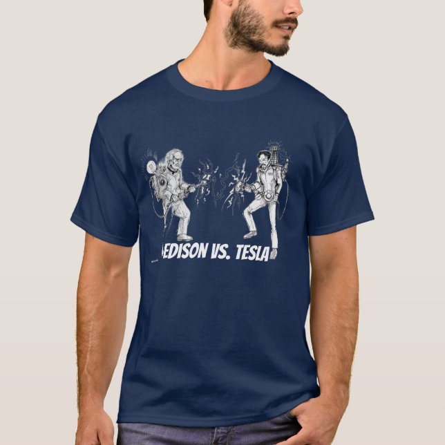 Camiseta Edison contra Tesla (Frente)